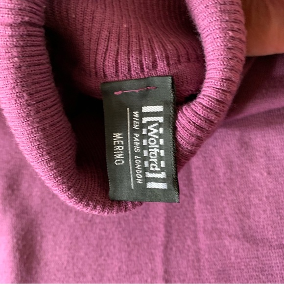 NWOT WOLFORD Wool Cotton Blend Turtleneck Sweater in Prune size small - Picture 3 of 4